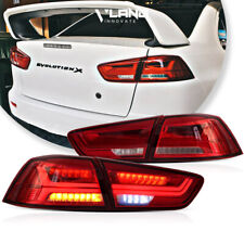 Red Vland Full Led Tail Lights For 2008-2017 Mitsubishi Lancer Evo X Rear Lamps