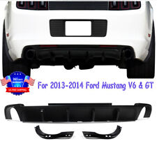 For 2013-2014 Ford Mustang Gt V6 Dual Exhuast Diffuser Rear Bumper Lip Unpainted