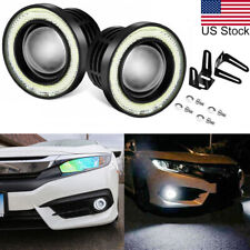 2.5 White Led Fog Light Projector Angel Eye Halo Ring Lights For Honda Civic