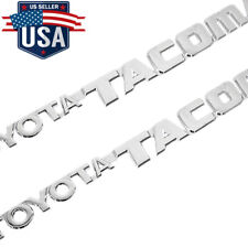 Pair Door Fender Side Emblem For 1995-2004 Tacoma Badge Chrome Silver Nameplates