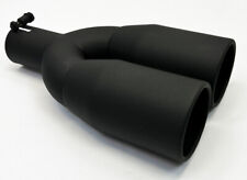 Exhaust Tip 2.25 Inlet 3.50 Outlet 12.00 Long Rolled Matte Black Stainless W