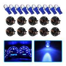 10 Blue T10 168 194 Led Bulbs Instrument Gauge Cluster Dash Light W Sockets