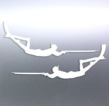 Mirrored Pair Of Diver Decal Spearfishing Spearo Vinyl Cut Car Sticker 220105mm