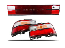 For 1993 1997 Toyota Corolla Clear Red Tail Lights Lamps Set License Board 3 Pcs