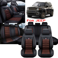For Jeep Car Seat Covers 5-seat Full Set Pu Leather Front Rear Protector Cushion