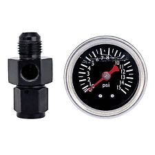 Liquid 0-15psi Fuel Pressure Gauge Regulator Gauge 18 Npt W 6an Adapter