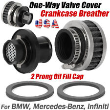 For Bmw Mercedes Infiniti 2 Prong Oil Fill Cap One-way Cover Crankcase Breather
