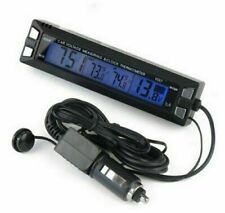 Car Auto Lcd Digital Clock Thermometer Temperature Voltage Meter Battery Monitor