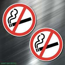2 Two No Smoking Sign Store Business Smoke Tienda Decal Sticker Circle Car New