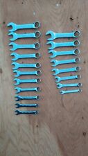Craftsman 19pc Polished Chrome Sae Metric Stubby 12pt Combination Wrench Set