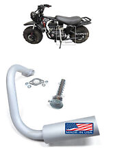 Exhaust Header Muffler For Minibikes 196cc-224cc Torque Converter Compatible.
