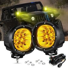 Auxbeam 4 90w Amber Led Work Light Bar 4wd Offroad Flood Pods Fog Driving Lamps