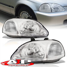 Chrome Clear Oe Style Jdm Replacement Head Lights Lamp For 1996-1998 Honda Civic
