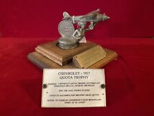 1927 Chevy Quota Trophy Hood Ornament Mascot Rare Piece Giving Out To Salesman.