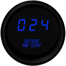 Universal Digital Outside Air Temperature Gauge Blue Leds Black Bezel Usa Made