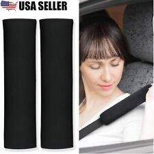 2 Black Seat Belt Pads Comforter Car Safety Soft Shoulder Strap Cover Cushion