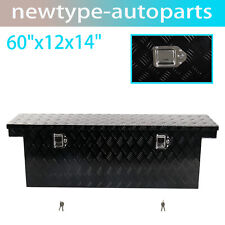 60x12x14 Black Aluminium Pickup Truck Trunk Bed Tool Box Storagelock Key