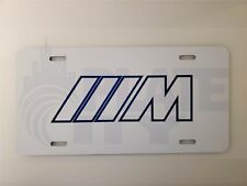 Bmw M Outline Metal Plate Novelty Vanity White Plate