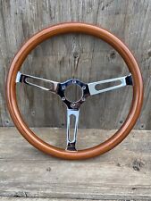 Classic Wood Steering Wheel 14 Jdm Mustang Camaro Lexus Chrome 6 Bolt Drift