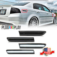 4pc Smoked Led Frontrear Side Marker Lights White Lamps For 2004-2008 Acura Tl