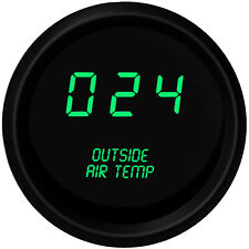Universal Digital Outside Air Temperature Gauge Green Leds Black Bezel Usa Made