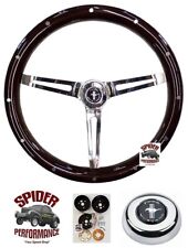 1965-1969 Mustang Steering Wheel Pony 15 Muscle Car Mahogany Wood