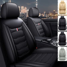 Luxury Leather Front Rear Car Seat Covers 5-seats Cushion Full Set Universal