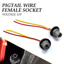 Pigtail Wire Female Socket 194 T10 Pgs License Plate Tag Light Bulb Universal