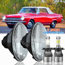 For Dodge Dart 1964-1976 Chrome 7 Inch Round Led Headlights Hi-lo Sealed Beam