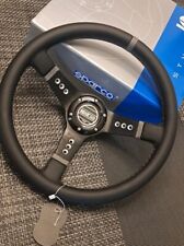 Sparco Deep Dish Black Leather Steering Wheel 350mm Universal Fast Delivery