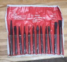 Vintage Chubby 12-piece 8 Cold Chisel Flat Pin Center Starter Punch Set W Case