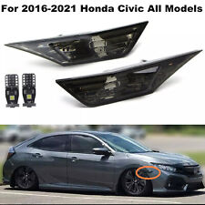 Smoked Side Marker Lamp Turn Signal Light W Led Bulbs For Honda Civic 2016-2021