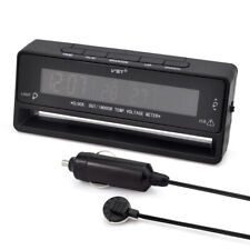 12v Lcd Digital Car Voltage Monitor Battery Alarm Clock Temperature Thermometer
