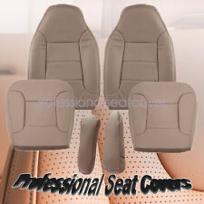 For 1992-1996 Ford Bronco Driver Passenger Perforated Seat Cover Med Mocha Tan