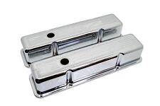 1958-86 Chevy Small Block 327 Tall Steel Valve Covers - Chrome W- 327 Logo