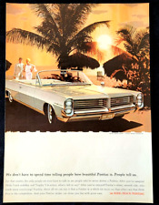 1964 Pontiac Bonneville V-8 Wide-track Vintage Print Ad