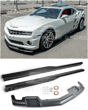 For 10-13 Camaro Ss Eos Zl1 Style Abs Plastic Front Lip Splitter Side Skirts