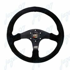 14 Mugen Style Racing Black Stitching Suede Sport Steering Wheel W Horn Button