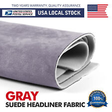 3mm Gray Suede Headliner Fabric 80x60 Foam Backed For Car Inner Roof Repair