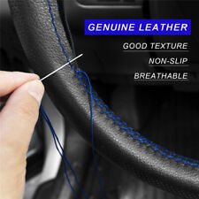 15 Diy Leather Car Steering Wheel Cover Needle Thread Non-slip Black Universal