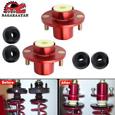 2pc For 88-00 Honda Civic Crx Extended Top Hat Coilover Shock Mount Aluminum Red
