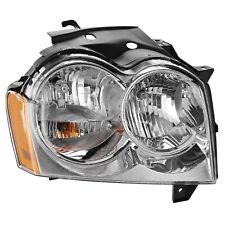 Headlight For 2005 2006 2007 Jeep Grand Cherokee Right Chrome Housing With Bulb