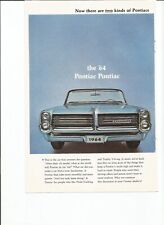 1964 Pontiac Bonneville And Tempest Print Ad Now There Are Two Kinds Of....