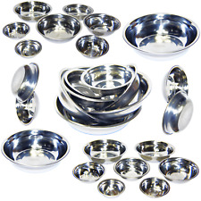 Set Of 2 Dog Cat Pet Bowl Dish Metal Stainless Steel Silver New Xxs-xxl