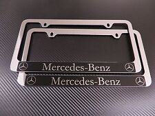 2pcs Mercedes-benz Halo Chrome Metal License Plate Frame