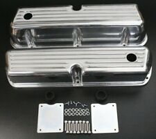 Small Block Ford Sbf 302 351w Full Finned Tall Polished Aluminum Valve Covers