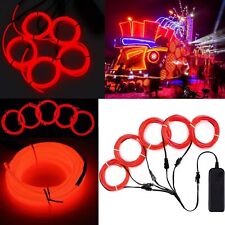 5m Battery Operated Flexible Neon Led Light Glow El Wire String Party Strip Rope