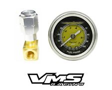 Vms 0-100 Psi Fuel Pressure Gauge Yellow Carbon Fiber For Gm Chevy Ls1 Ls2 Ls3