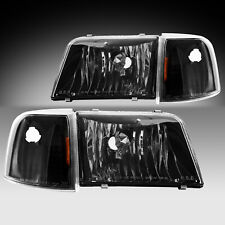 For 1993-1997 Ford Ranger Pick Up 93-97 Black Headlights Signal Lamp Set Lr