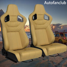 2pcs Reclinable Racing Seats Pvc Leather Universal Adjustable Bucket Seats